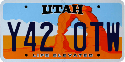 UT license plate Y420TW