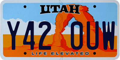 UT license plate Y420UW
