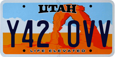 UT license plate Y420VV