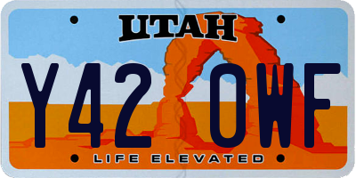 UT license plate Y420WF