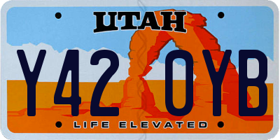 UT license plate Y420YB