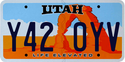 UT license plate Y420YV