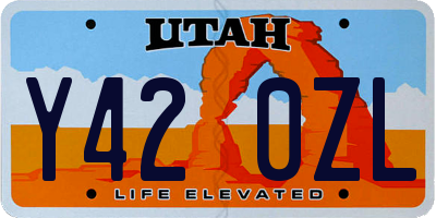 UT license plate Y420ZL