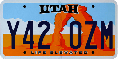 UT license plate Y420ZM