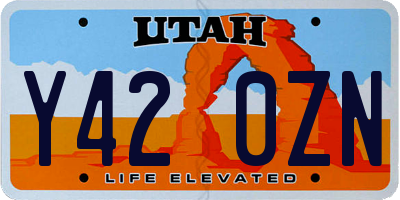 UT license plate Y420ZN