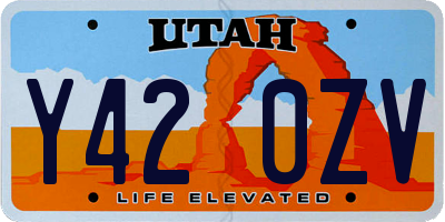 UT license plate Y420ZV