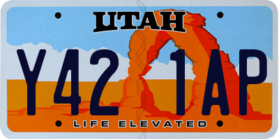 UT license plate Y421AP