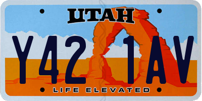 UT license plate Y421AV