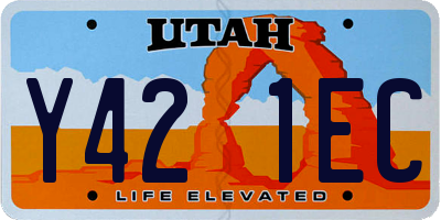 UT license plate Y421EC