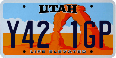 UT license plate Y421GP