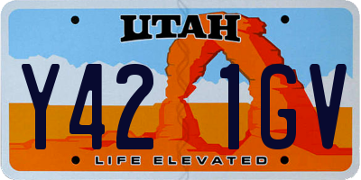 UT license plate Y421GV