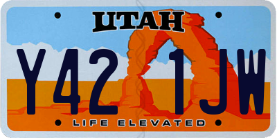 UT license plate Y421JW