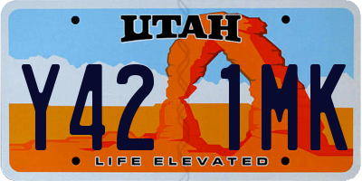 UT license plate Y421MK