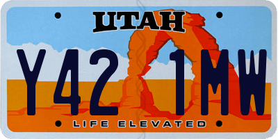 UT license plate Y421MW