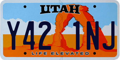 UT license plate Y421NJ