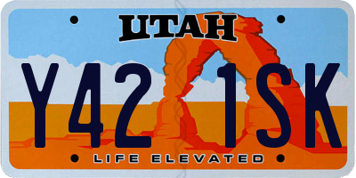 UT license plate Y421SK