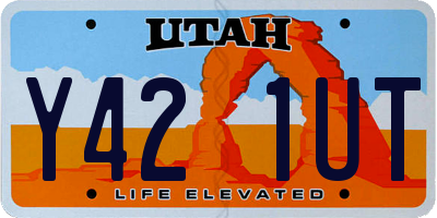 UT license plate Y421UT