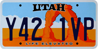 UT license plate Y421VP