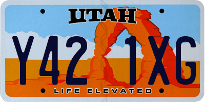UT license plate Y421XG