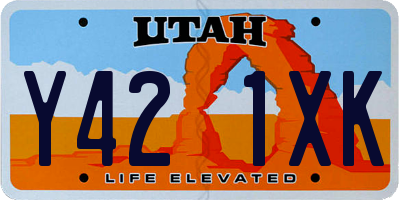 UT license plate Y421XK