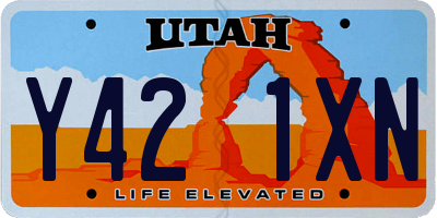 UT license plate Y421XN