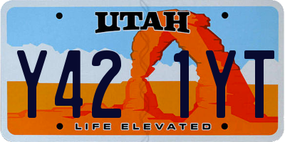UT license plate Y421YT
