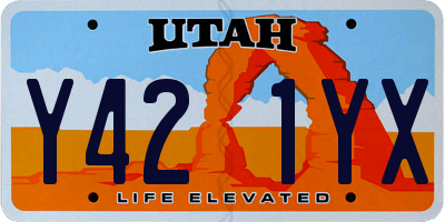 UT license plate Y421YX