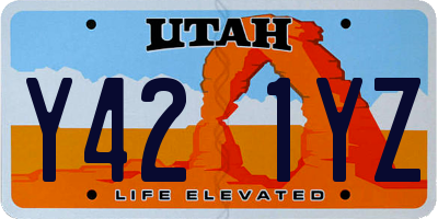 UT license plate Y421YZ