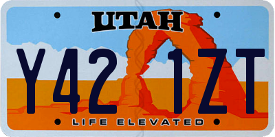 UT license plate Y421ZT