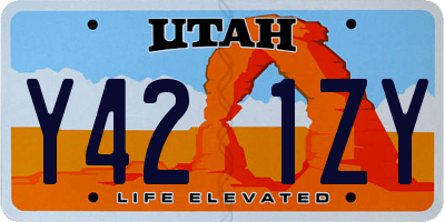 UT license plate Y421ZY