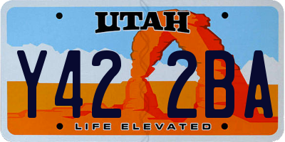 UT license plate Y422BA