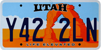 UT license plate Y422LN