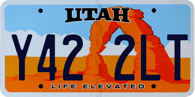 UT license plate Y422LT