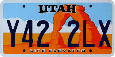 UT license plate Y422LX