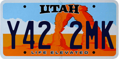 UT license plate Y422MK