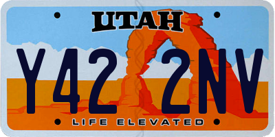 UT license plate Y422NV