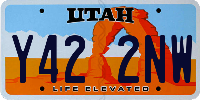 UT license plate Y422NW
