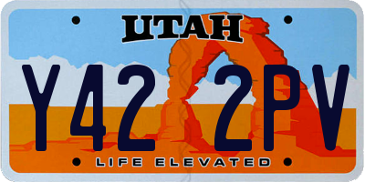 UT license plate Y422PV