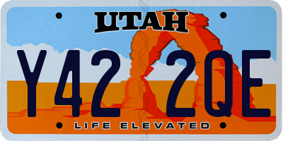 UT license plate Y422QE