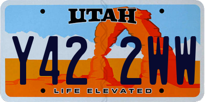 UT license plate Y422WW