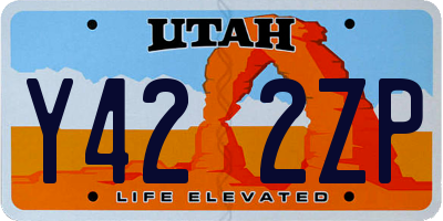 UT license plate Y422ZP