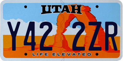 UT license plate Y422ZR