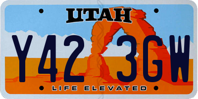 UT license plate Y423GW