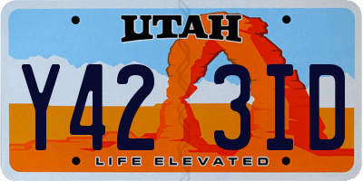 UT license plate Y423ID