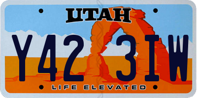 UT license plate Y423IW