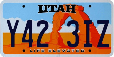 UT license plate Y423IZ