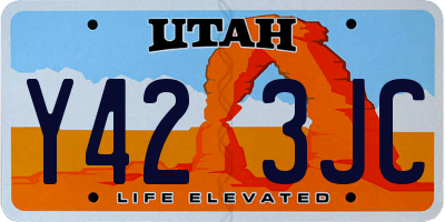 UT license plate Y423JC