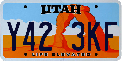 UT license plate Y423KF