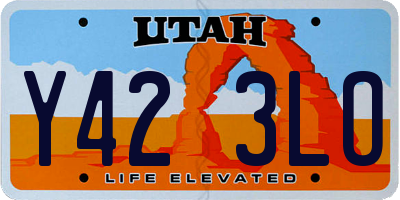 UT license plate Y423LO