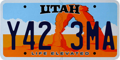 UT license plate Y423MA
